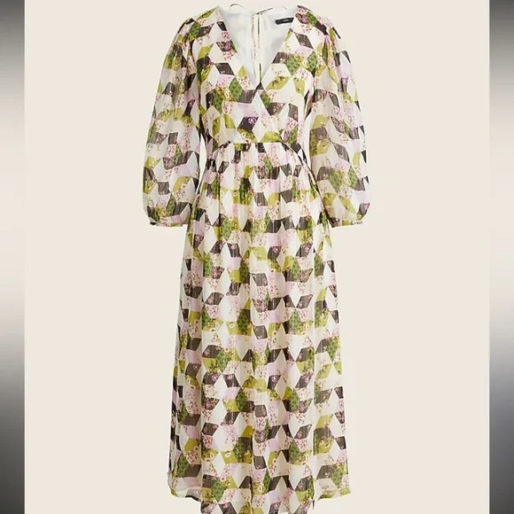 j crew chiffon dress Collection Ruffle-trim Dress In Chiffon For Women